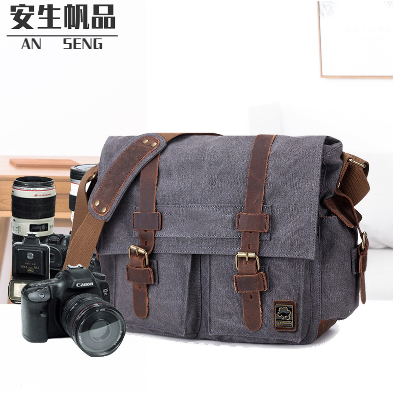 National Geographic series one shoulder photography bag Casual retro canvas one machine two mirrors digital monocular backpack School bag