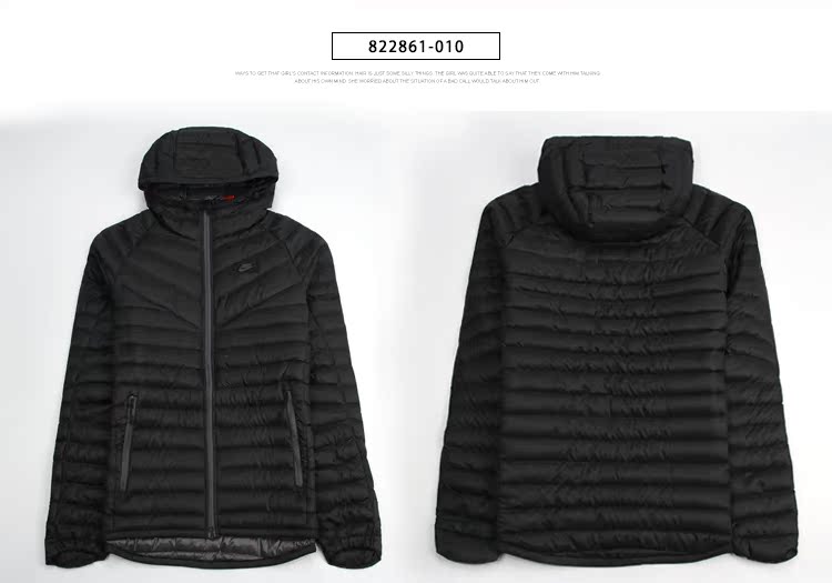 Áo khoác thể thao và áo khoác thể thao thoải mái cho nam / Nike 822861-423 / 010 943373-010 áo lông vũ nam