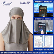 Radiation-proof head cover Head cover headscarf for men and women Silver fiber computer breathable beauty protective thyroid radiation mask