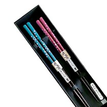 Japanese original imported fields Chopsticks Store Lovers chopsticks Chopsticks Solid Wood Chopsticks Pair of Chopsticks Spring Greetings 2 Double Entrance Gift bag