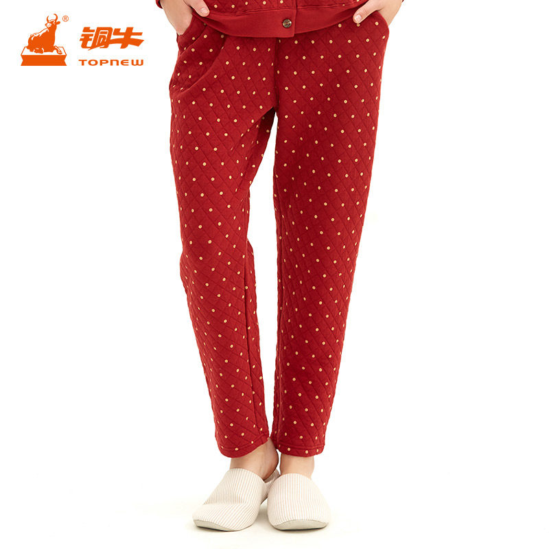 Copper Bull Autumn Winter New Pint Lady Sleeping Pants Home Pants Warm Cotton Home Woman Long Pants Three Floors Thickened Warm VK075