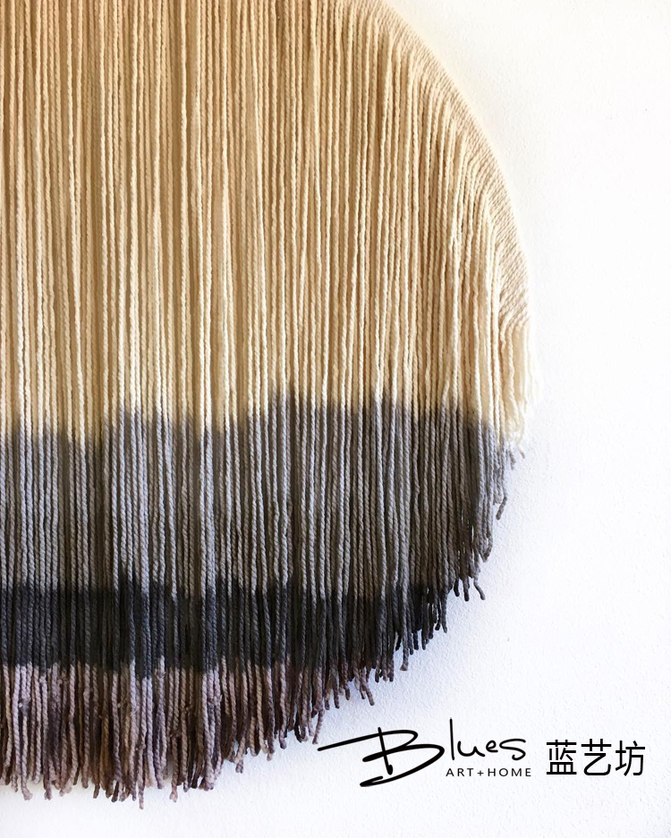 Tấm thảm nghệ thuật màu xanh Quảng trường Tấm thảm treo Canvas Lớn Nhuộm bằng tay Nhuộm tròn Nhiều tùy chỉnh - Tapestry thảm treo tường decor