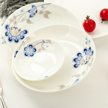Personalized round large-sized tangshan soup plaster porcelain tableware
