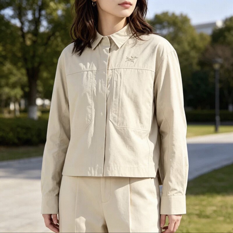 [Shenyang] Arc'Teryx Clarkia Sl Shirt Loose Embroidered Long-Sleeved Shirt for Women