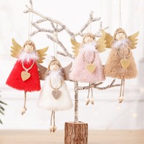 Christmas decoration plush feather angel pendant Christmas pendant