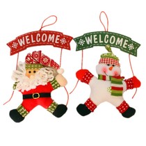 Chrismas decoration garland door hiling fabric Christmas decorations door hanging