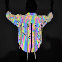 Fashion colorful reflective shirt mens plus size reflective shirt