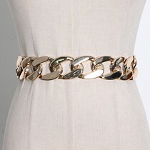 2021 New 12 Buckle Metal Ring Splicing Chain Punk Wind Casual Version Rear Tightness Trend Women Style Belt Waist Seal