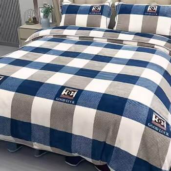Fleece-Lined Milk Velvet Four-Piece Set 2026 New Double-Sided Winter Thickened Coral Fleece Duvet Cover Bed Sheet Flannel