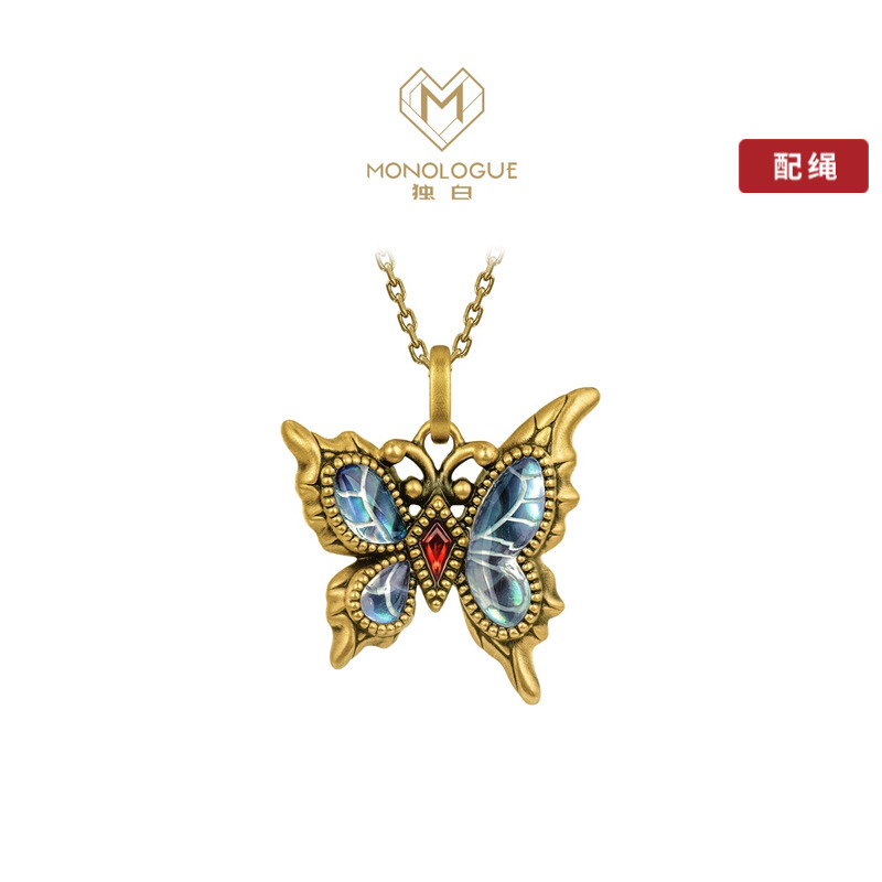 周大福MONOLOGUE蝴蝶吊坠MR1768，复古黄金的时尚选择？✨-黄金镶