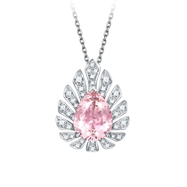 Chow Tai Fook ENZO Classic Colorful Treasure 18K Gold Morganite Diamond Necklace for Women EZV8285