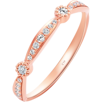 Chow Tai Fook RINGISM series ribbon row diamond 18K gold diamond ring for women U187655