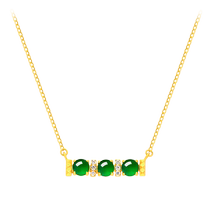 Zhou Dafu Emerald Emerald Green Series Emerald Penant 18K Gold Emerald Diamond Ожерелье