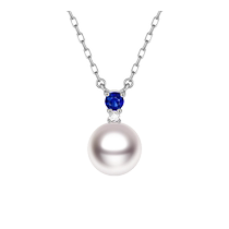 Chow Tai Fook ENZO 18K gold sapphire Akoya seawater pearl necklace for women EZT507