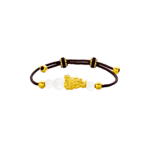 Chow Tai Fook Han Meilin Art National Jade Heritage Hetian Jade Pure Gold Bracelet Dragon Swinging Tail CJ123228