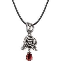 Zhou Dafu MONOLOGUE UNIQUE WHITE AMBITION WILD ROSE PT950 PLATINUM POMEGRANATE STONE PENDANT MATCHING ROPE MJ20