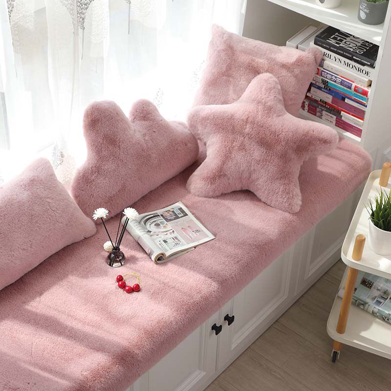 Imitation rabbit fur bay window mat window sill mat bedroom mat blanket balcony mat thickened plush decoration princess ins wind net red