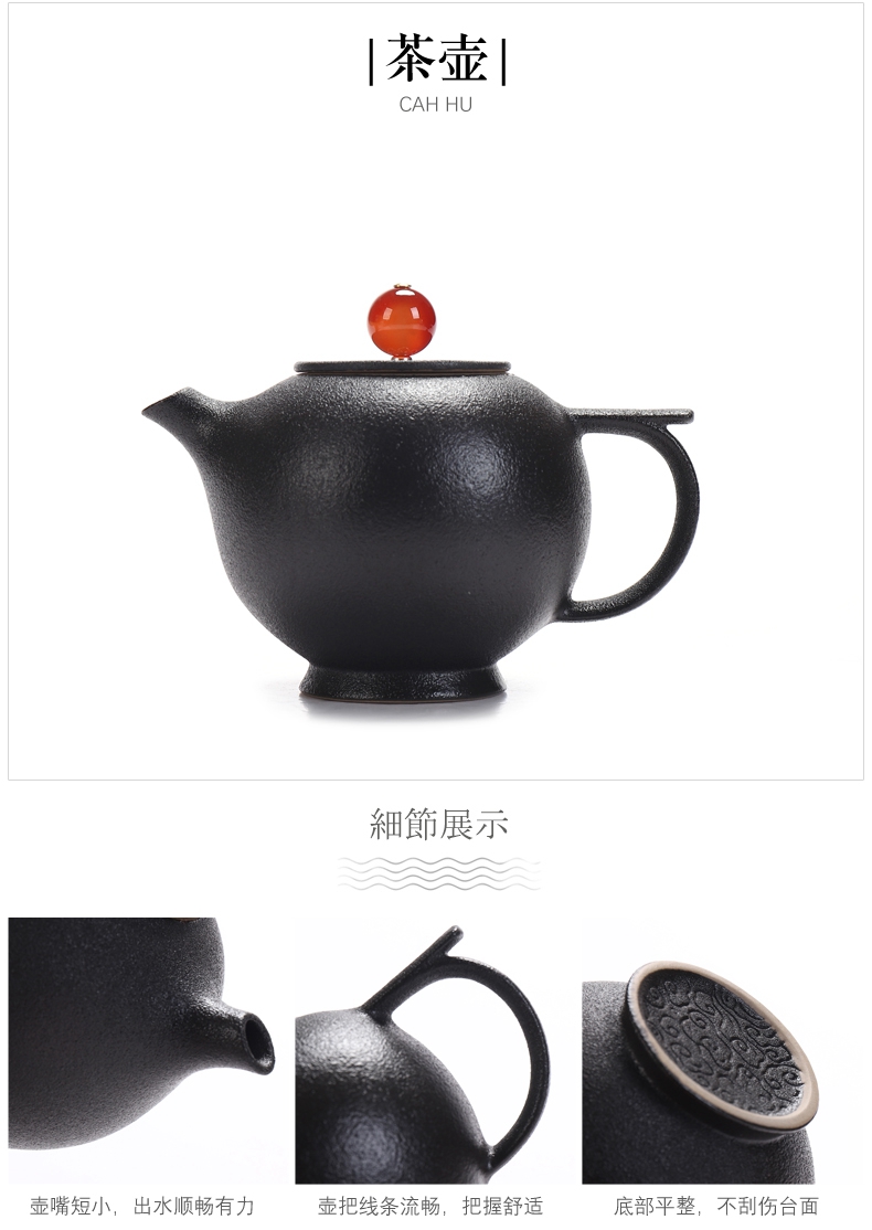 Zen lid bowl of black kung fu tea set I sitting room checking ceramic thick clay POTS we make tea in a office at home