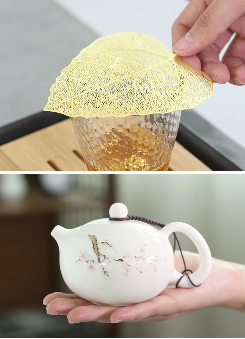 Suet jade white porcelain portable travel tea set is suing office kung fu tea set suit household glass ceramic teapot tea tray