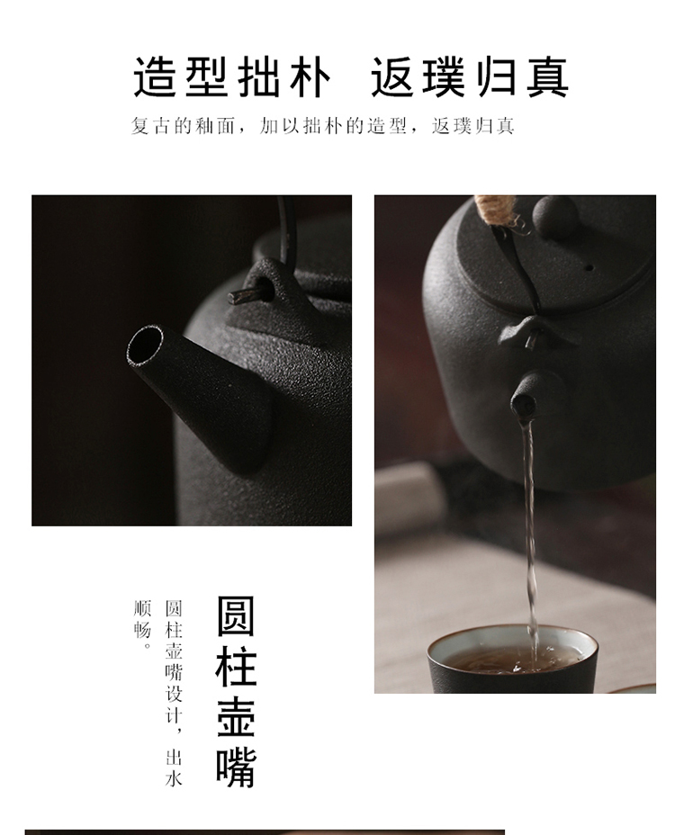 Contracted kung fu tea set home warm tea ware based stage heating Japanese coarse pottery of a complete set of ceramic tea tray