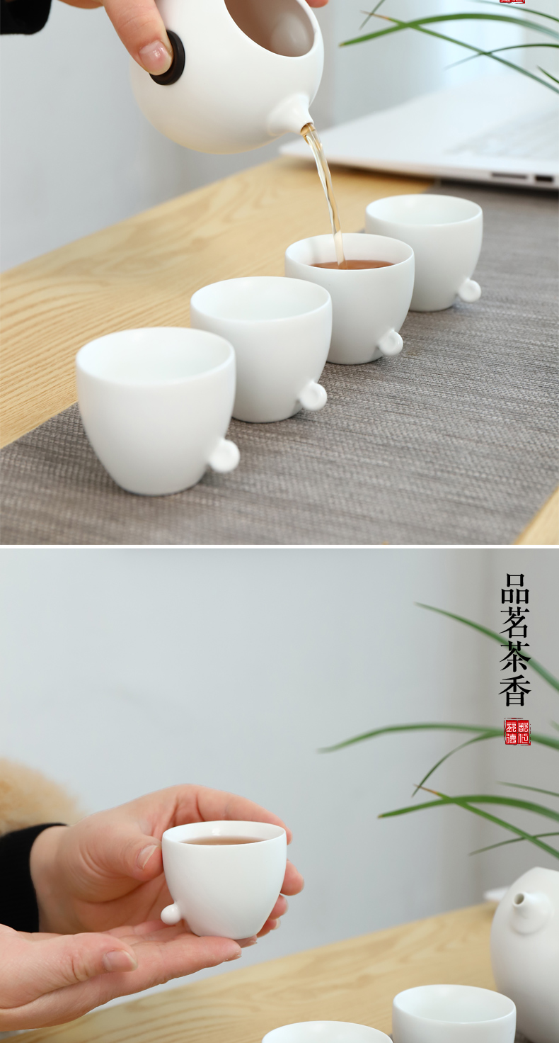 Penguins travel kung fu tea set suit Japanese portable crack teapot household of a complete set of 4 cups of ceramic tea cup