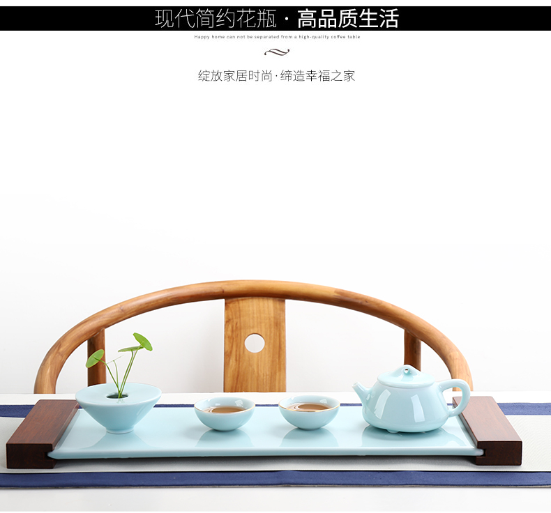 Contracted and I shadow green ceramic floret bottle manually floral outraged dry flower receptacle furnishing articles and fresh living room table decorations