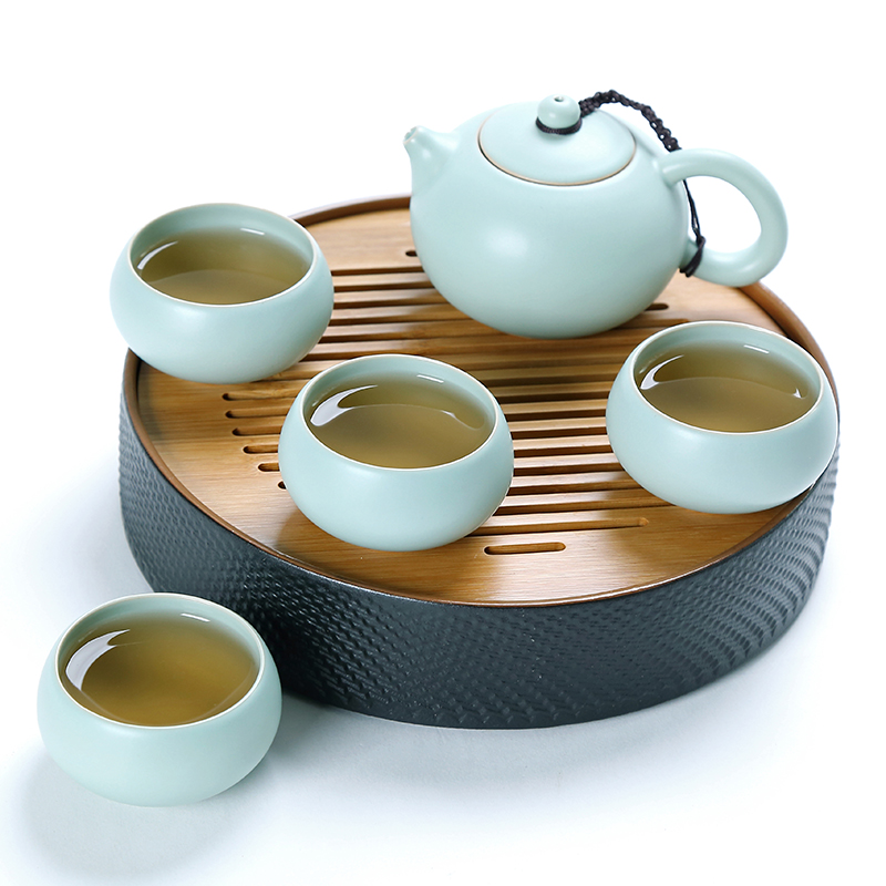 Kung fu tea set your up travel suit on your porcelain teapot portable office household ceramic cups of a complete set of tea tray