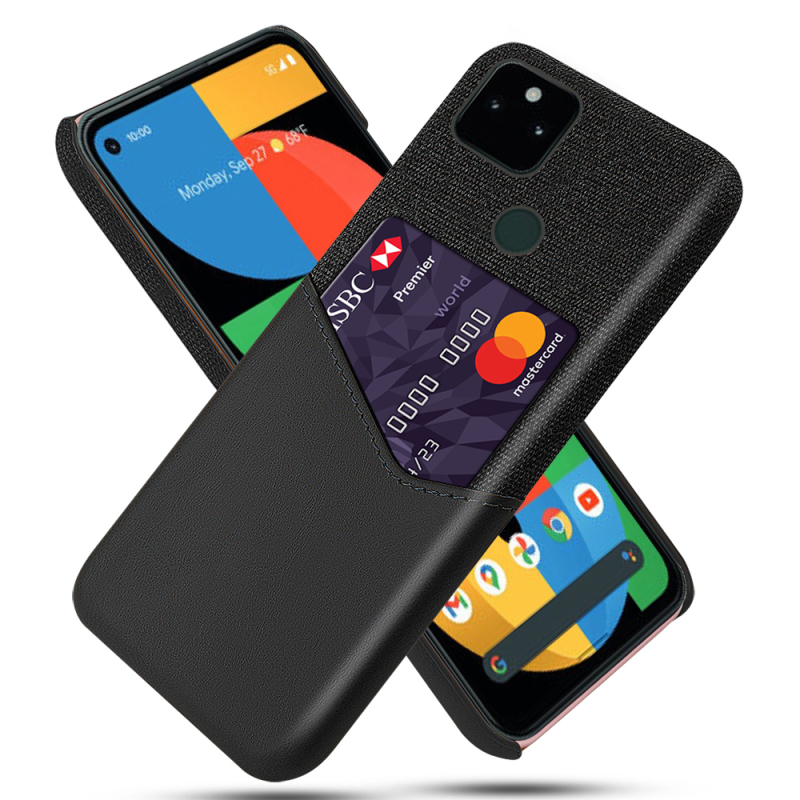 Suitable for Google Pixel 5A Phone Case, Google 8 Protective Cover, Personalized Card Slot, Anti-Drop 7A Leather Case, Business Half-Cover Hard Case, 6/6Pro Shell, 3/3Xl/4/4Xl Plain Leather Back Cover Hard Case