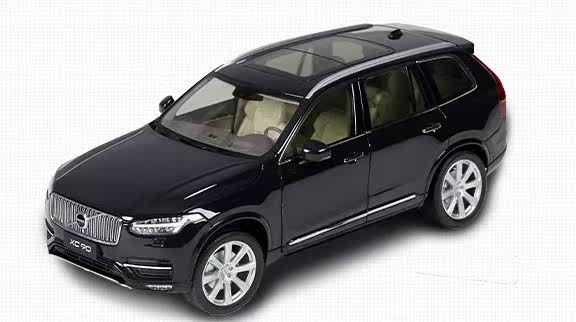 Volvo new XC90 1:18 original car model agate black dazzling sand door trunk cover can be opened