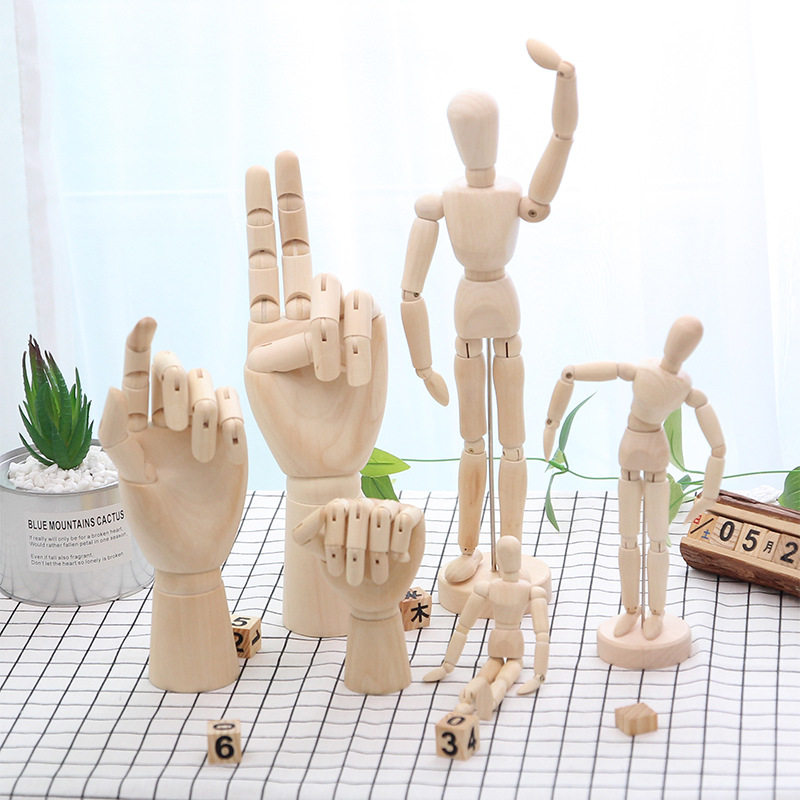European-style wooden puppet joint hand birthday gift model creative home knick-knacks desk decorations ornaments