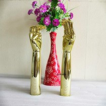 High-grade gold hand model finger joints can be movable plating gold surface bright can be used as jewelry display