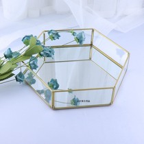 Copper Edge Pallet Glass Jewelry Pallet Geometric Glass Pallet Gold Jewelry Pallet Jewelry Pallet