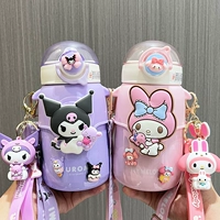 Sanrio, детский стакан, трубочка для детского сада, чайник со стаканом из нержавеющей стали