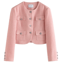 Single bundle large size womens small fragrant jacket womens autumn new style slightly fat MM sweet unique chic short top