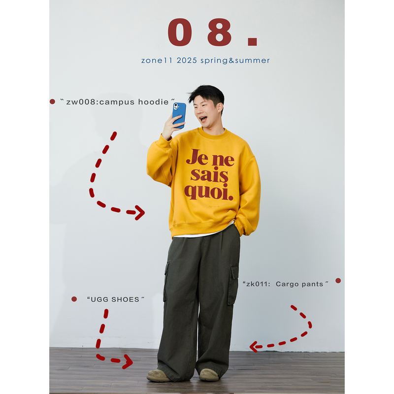 Zone11 Autumn 2026'American-Style Heavyweight Sweatshirt, Trendy and Versatile, Retro Foam Print, Japanese and Korean Loose Fit Zw008 Zone11 Autumn 2026'American-Style Heavyweight Sweatshirt, Trendy and Versatile, Retro Foam Print, Japanese and Korean Loose Fit Zw008