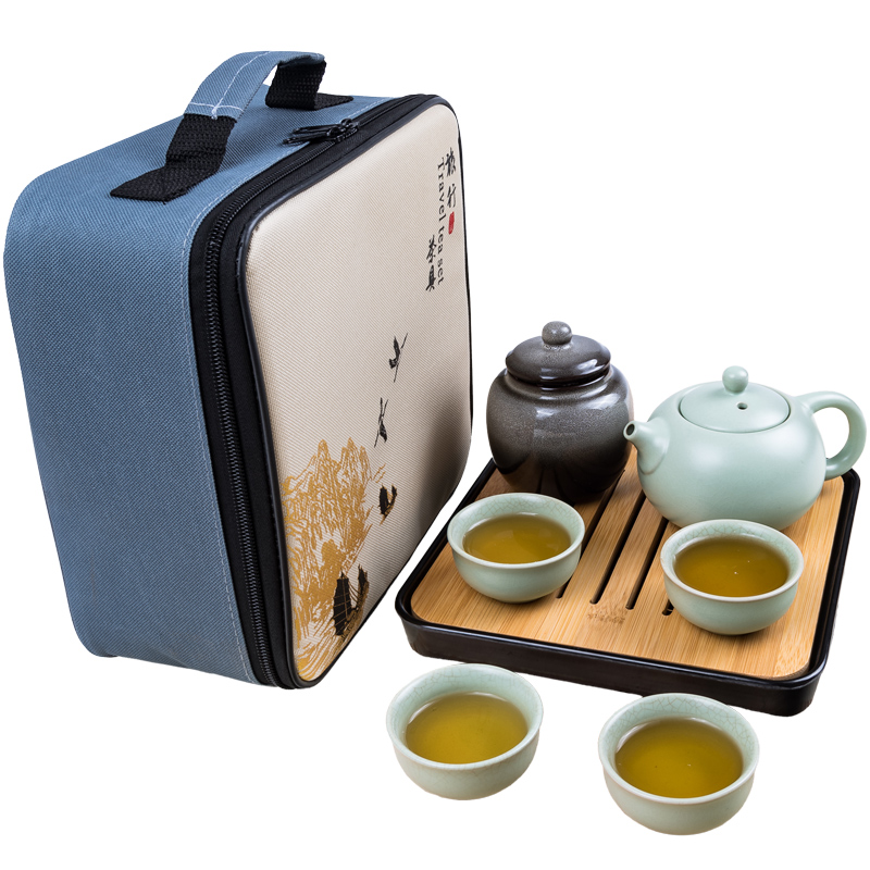 Travel tea sets portable crack cup home a kung fu tea pot 2 two ceramic outdoors Travel packages