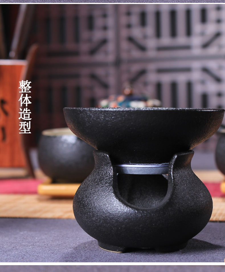 ) make tea tea filter good creative ceramic tea tea, black pottery filter kung fu tea accessories filter