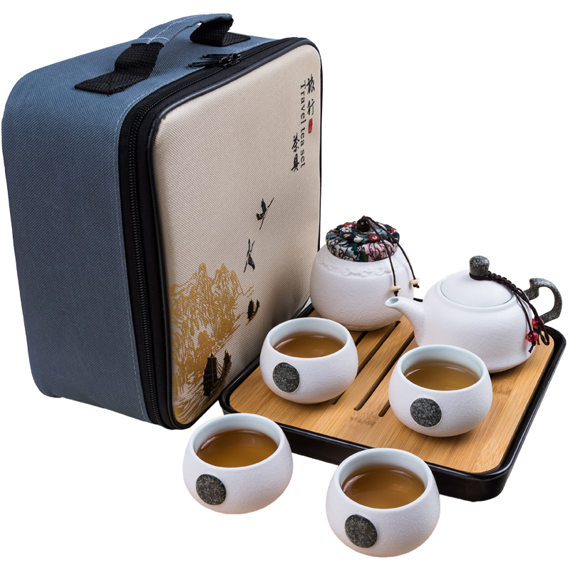 Travel tea sets portable crack cup home a kung fu tea pot 2 two ceramic outdoors Travel packages