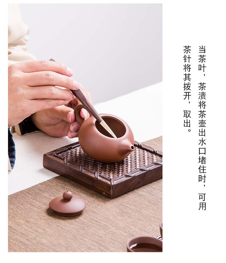 Ebony tea six gentleman 's suit real wood kung fu tea tea tea art combination tea tray was furnishing articles with zero accessories