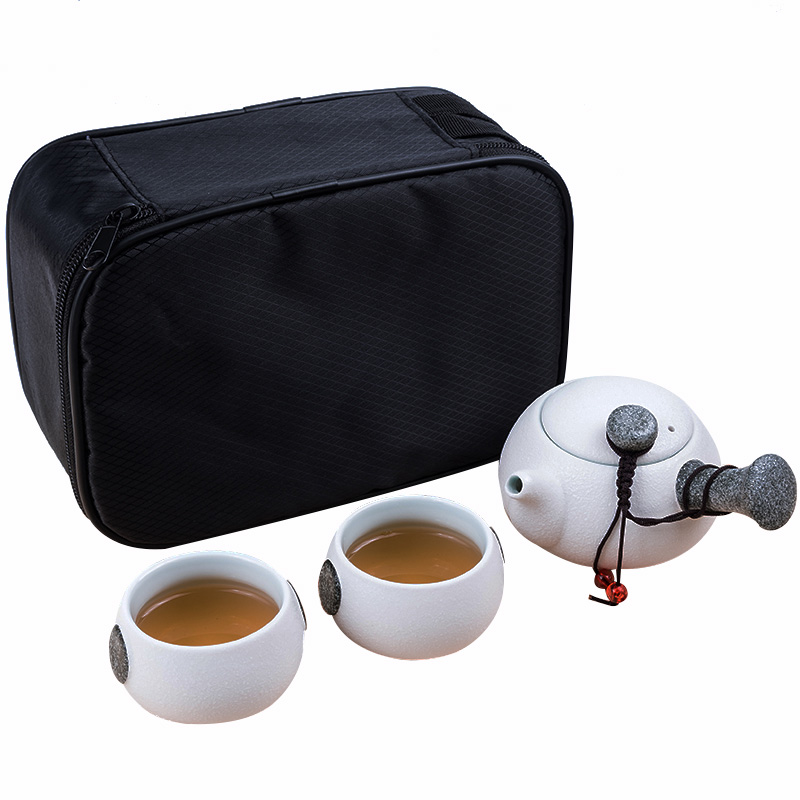 Travel tea set portable set of snowflakes crack cup a kung fu tea pot 2 two ceramic outdoors Travel packages