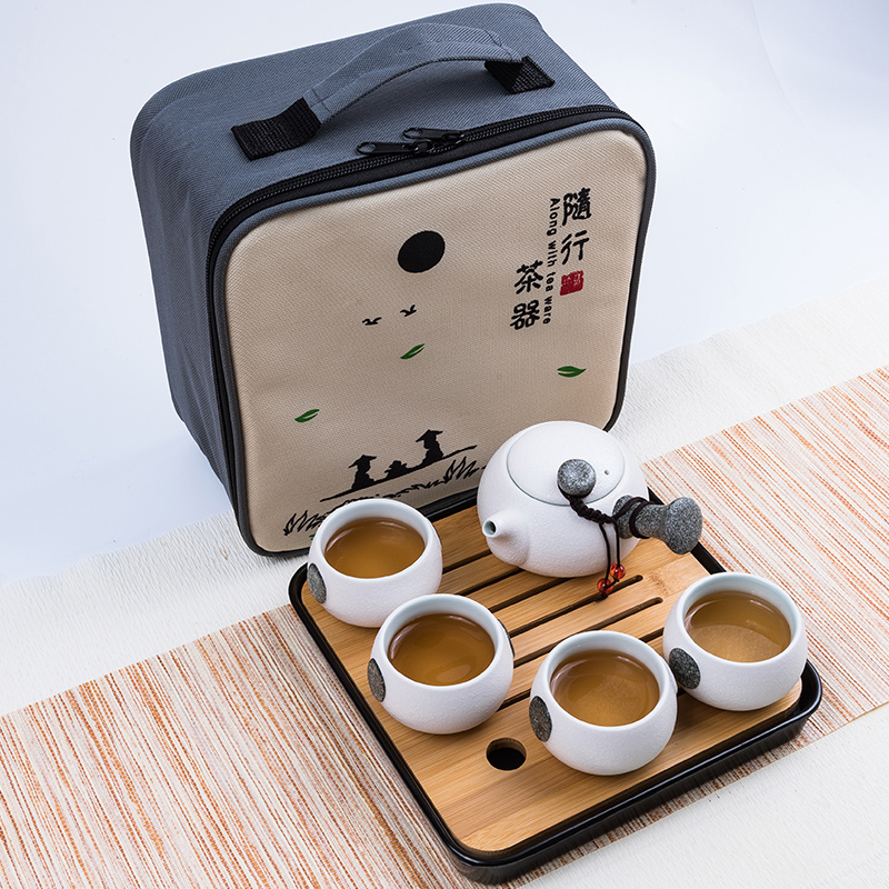 Travel tea sets portable crack cup home a pot of kung fu 2 two cups of ceramic teapot outdoors Travel bag