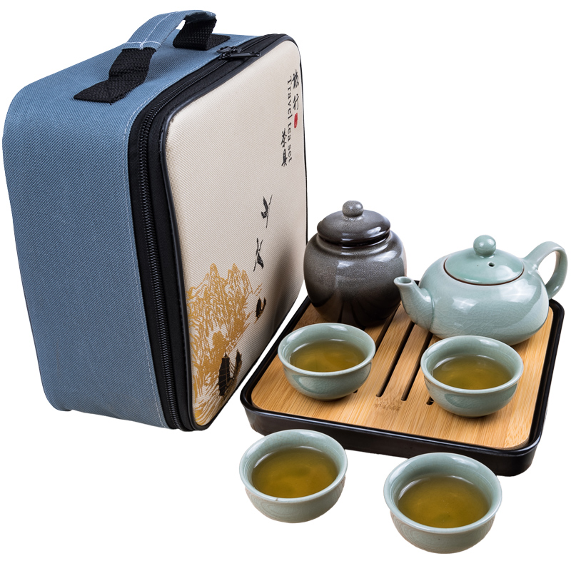 Travel tea sets portable crack cup home a kung fu tea pot 2 two ceramic outdoors Travel packages