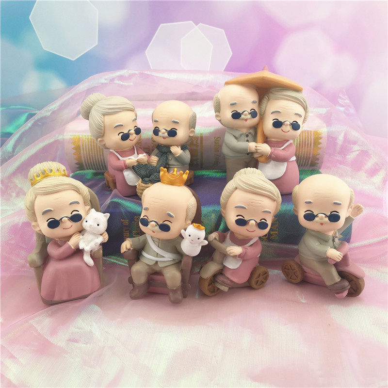 Cool grandpa cool grandma birthday cake decoration baking decoration warm romantic golden wedding gift car decoration