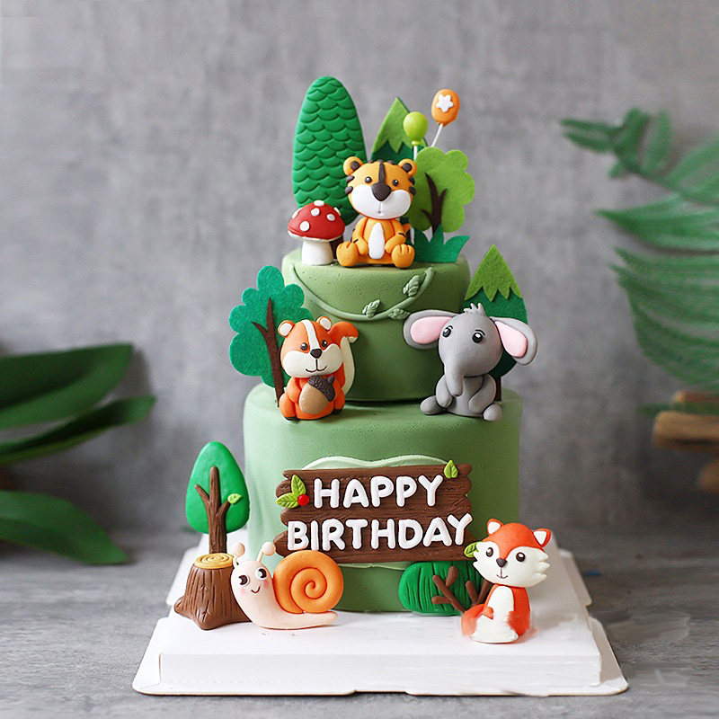Baking Cake Decoration Senteo Cartoon Little Animal Tiger Elephant Snail Doll Birthday Jack Plugin Costume dress