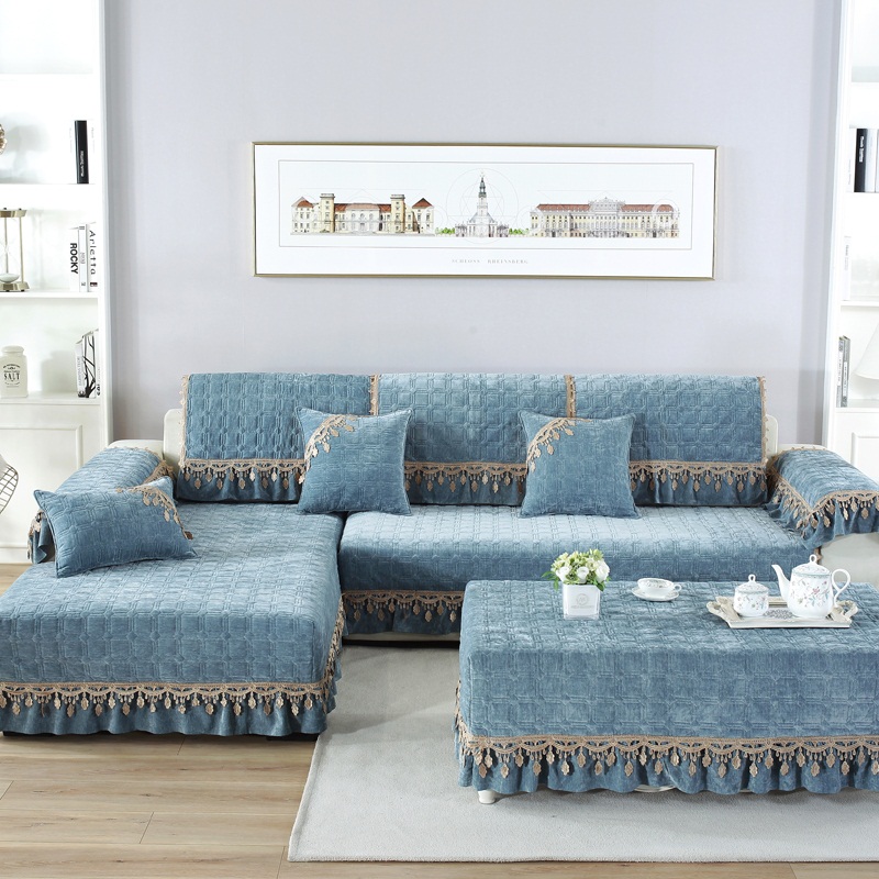 Sofa cushion European style Four Seasons universal fabric minimalist modern cushions Sub-universal Sofa Cover Backrest Towels-Taobao