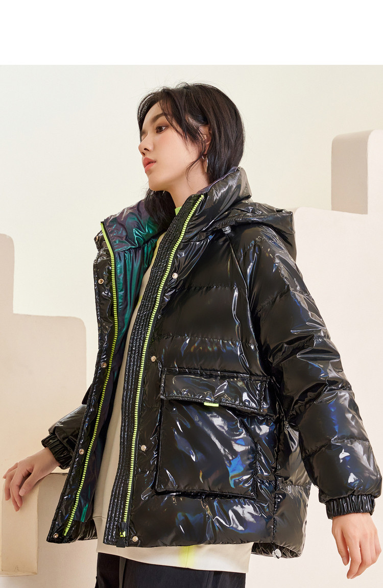 冰洁 21年新款 女子潮流亮面羽绒服 图24