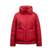 Flying in the Snow 2024 Autumn and Winter New Womens Mom Short Stand Collar Down Jacket Warm and Cold Resistant Simple Casual Solid Color