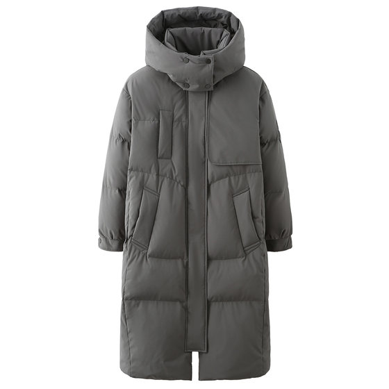 Flying in the snow 2023 autumn and winter trend women's detachable hat profile thickened warm long fashion down jacket