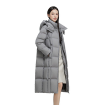 Flying in the Snow 2024 Autumn and Winter New Womens Long Down Jacket Hooded Fashion H Version Straight Temperament Thickened Warmth