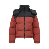 Flying in the Snow 2024 Autumn and Winter New Womens Short New Years Red Detachable Hat Fashion Splicing Cold-Resistant Thickening